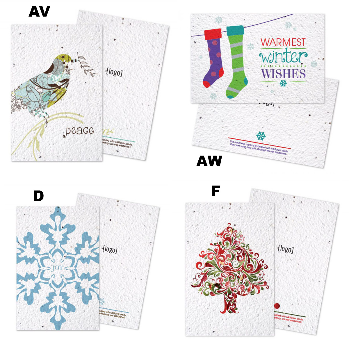 Seed Paper Plantable Holiday Postcards