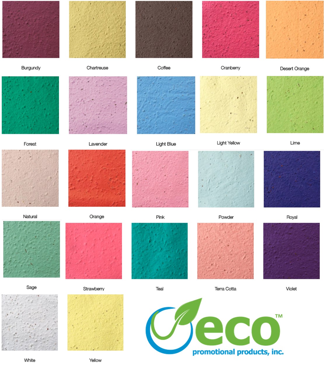 Plantable Seed Paper Standard Colors