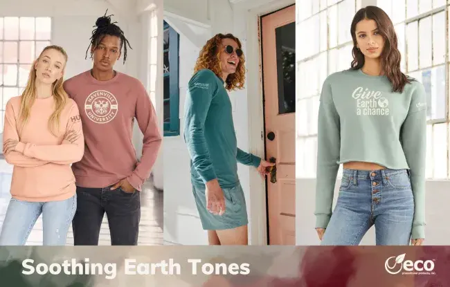 Custom Eco-friendly Apparel Items in Trendy Earth Tones