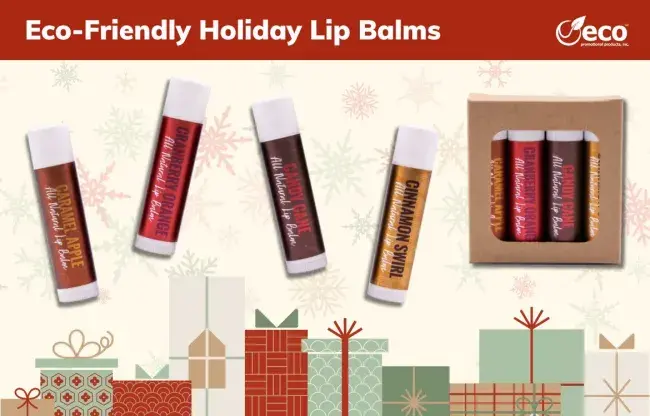 4 holiday lip balms and a lip balm set
