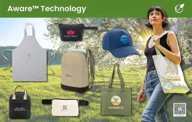Aware technology items - apron, tote bag, hat, backpack, fanny pack, pouch