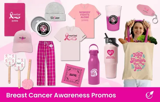Breast cancer awareness themed promotional products