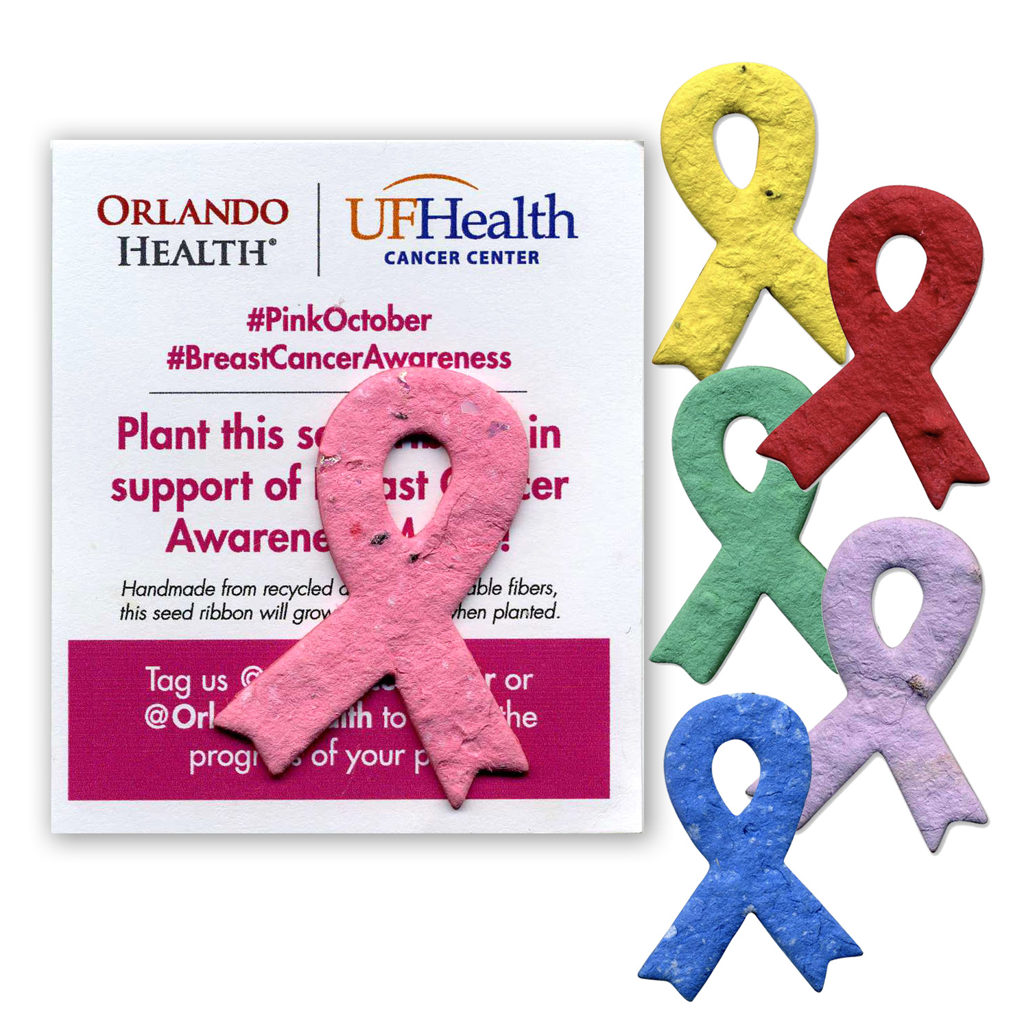USA Made Seeded Paper Break Cancer Awareness Ribbon - Awareness Ribbons